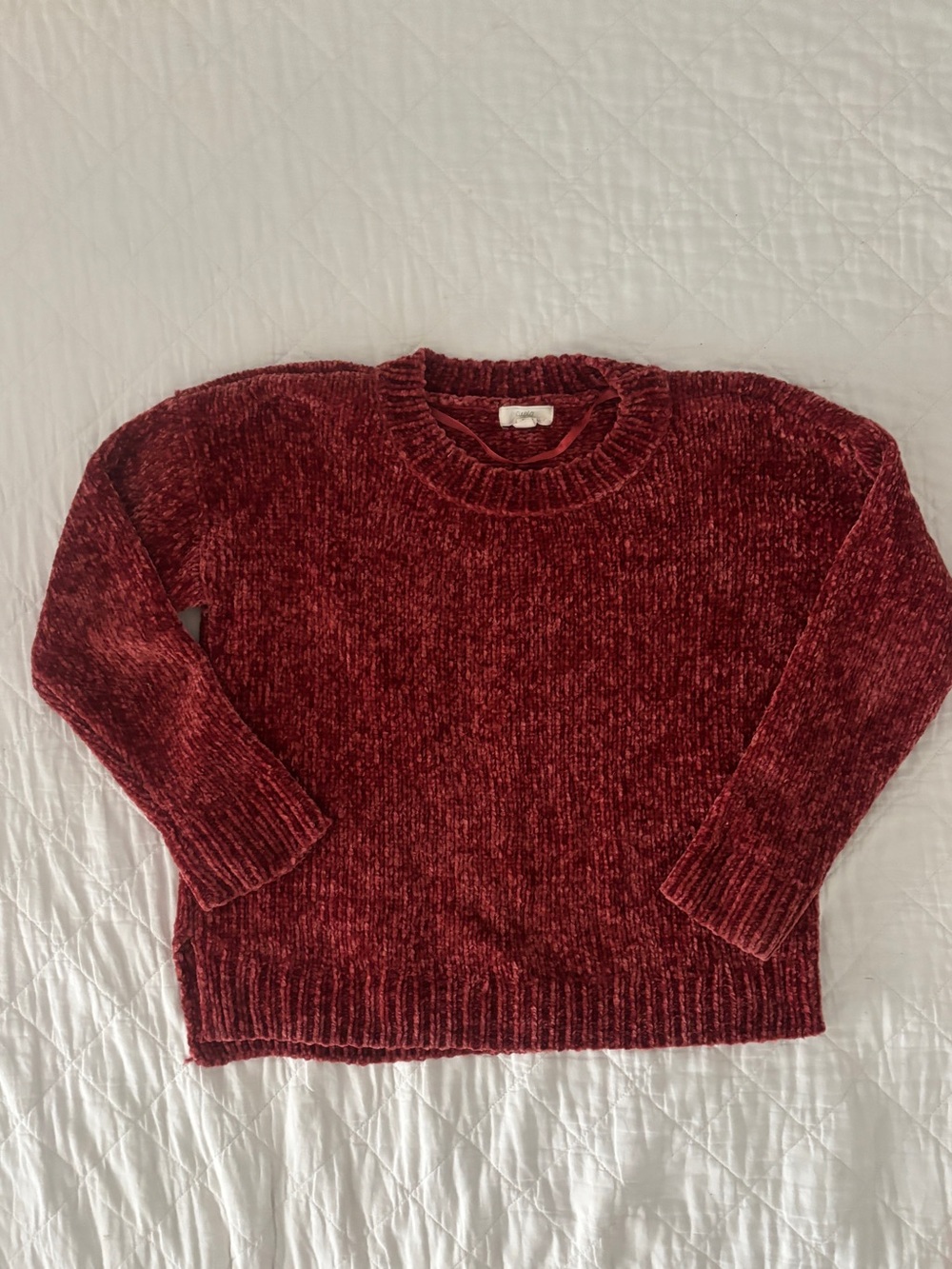 Cupio Burgundy Chenille Crewneck Sweater